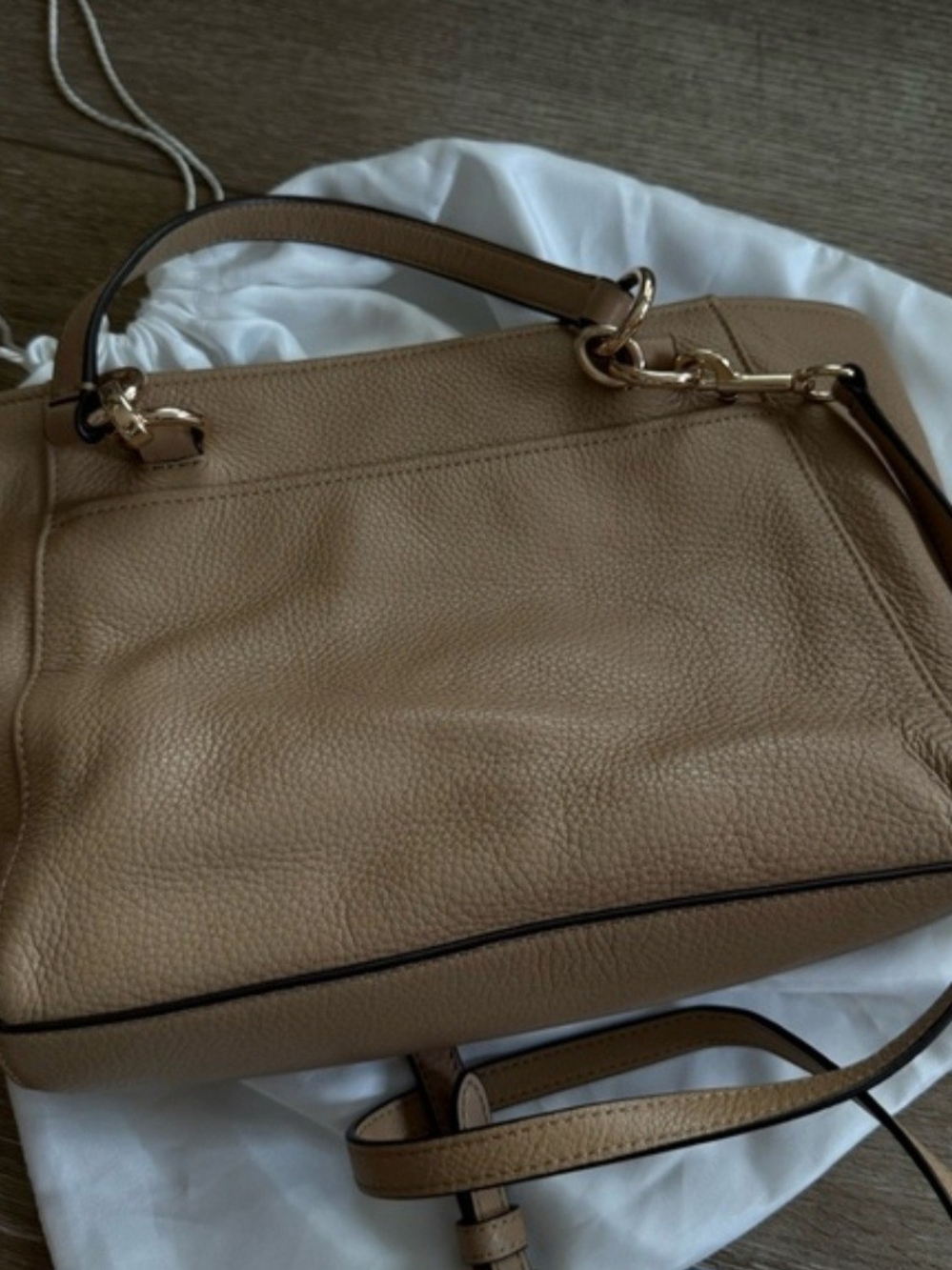 Coach Pebbled Leather Satchel in Tan - Picture 6 of 6